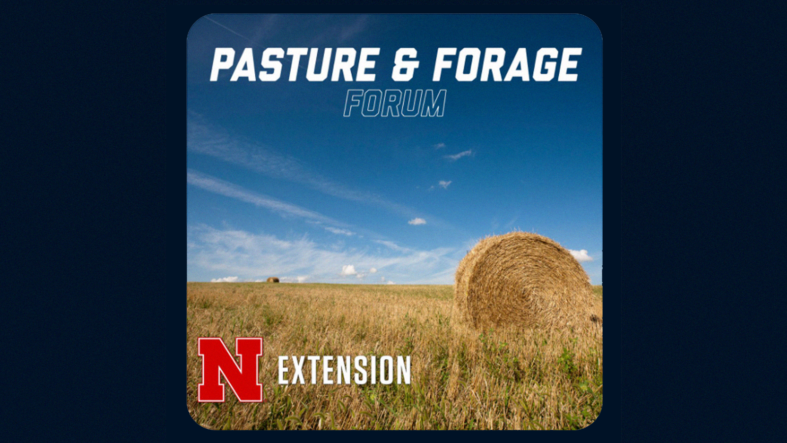 pasture and forage forum cover with haybale in field