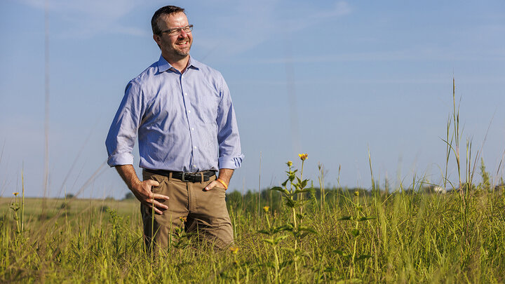 Dirac Twidwell stands on the Plains