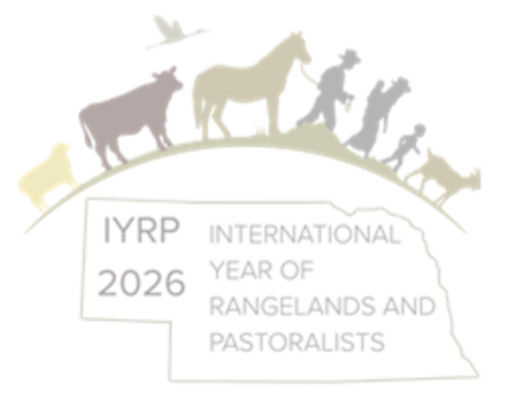 Logo featuring animals and pastoralists on a hill with “IYRP 2026” and text about rangelands.