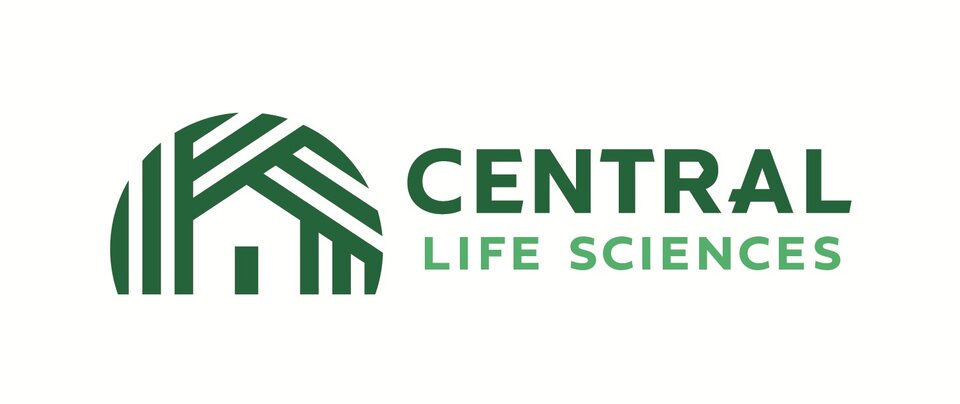Central Life Sciences logo with a green stylized house and text.