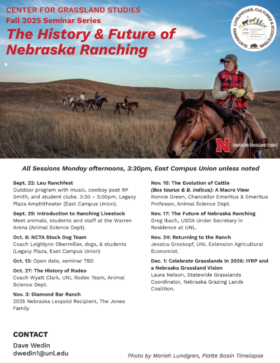 2025 Fall Seminar Schedule
